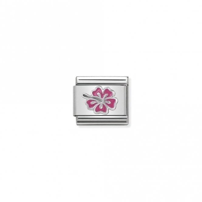 Classic Silver Hibiscus Pink Flowers & Nature Charms