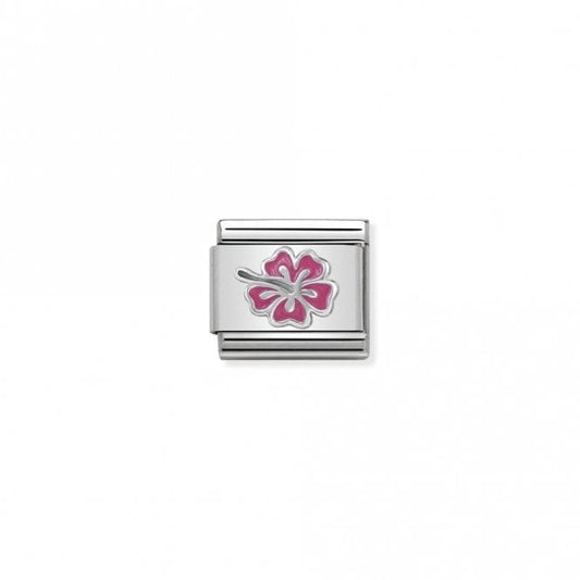 Classic Silver Hibiscus Pink Flowers & Nature Charms
