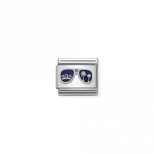 Classic Silver Blue Miami Sunglasses Travel Charms