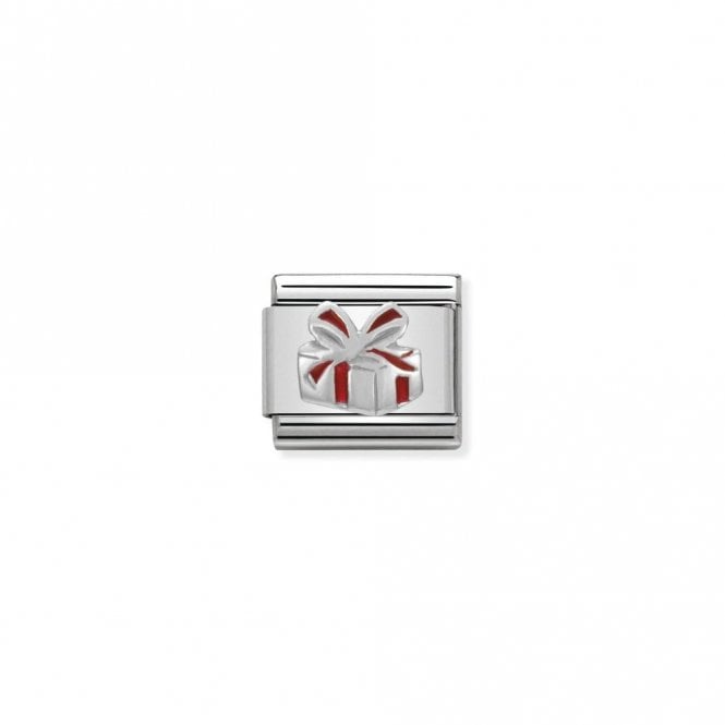 Classic Silver Red Gift Box Christmas Charms