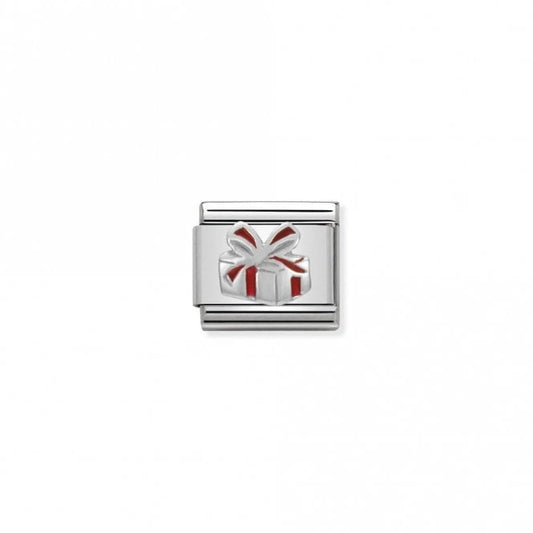 Classic Silver Red Gift Box Christmas Charms