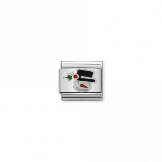 Classic Silver Snowman Face Christmas Charms