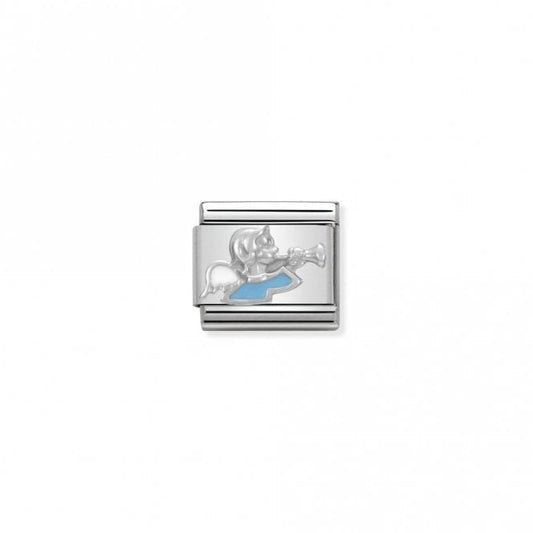 Classic Silver Light Blue Angel Christmas Charms