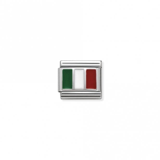 Classic Silver Italy Flag Travel Charms