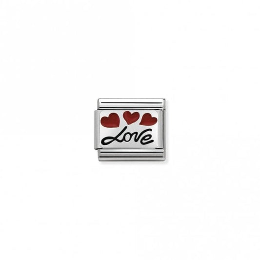Classic Silver Love In Italics and Balloons Love & Hearts Charms