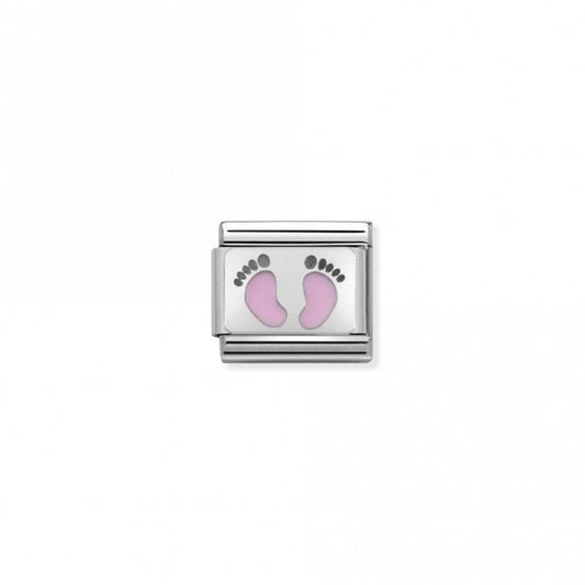 Classic Silver Pink Footprints Friends & Family Charms