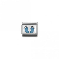 Classic Silver Light Blue Footprints Friends & Family Charms