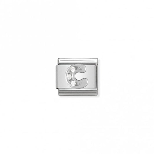 Classic Silver CZ C Letter Charms