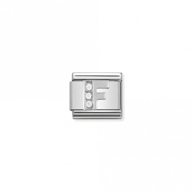 Classic Silver CZ F Letter Charms