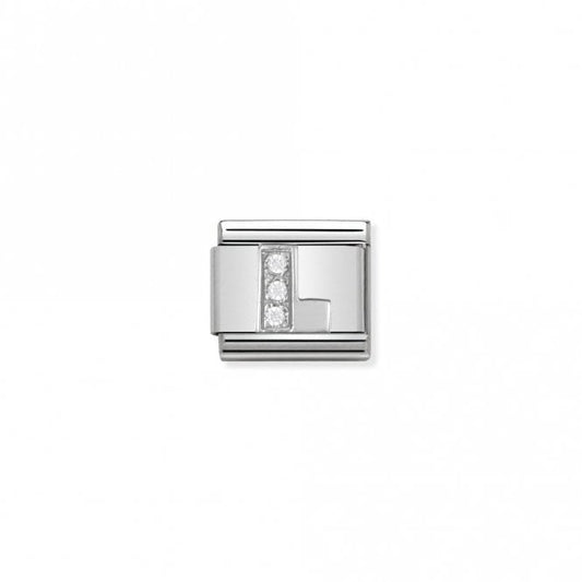 Classic Silver CZ L Letter Charms