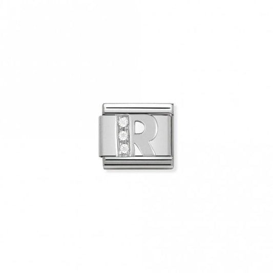 Classic Silver CZ R Letter Charms