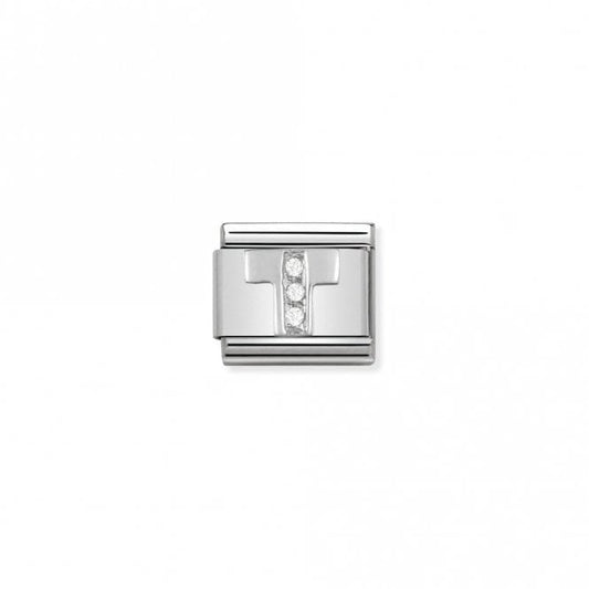Classic Silver CZ T Letter Charms