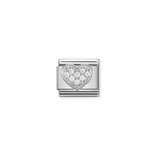 Classic Silver CZ Heart Love & Hearts Charms