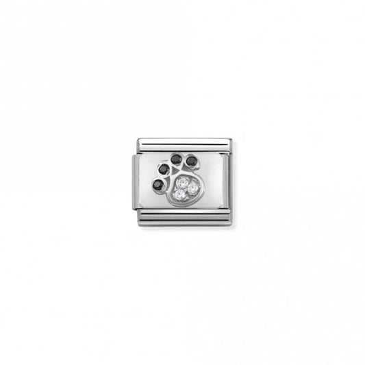 Classic Silver CZ Paw Print Animal Charms