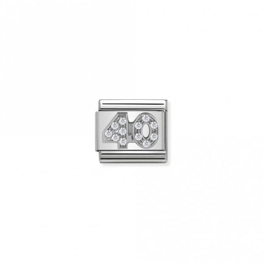 Classic Silver 40 Number Charms