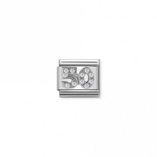 Classic Silver 50 Number Charms
