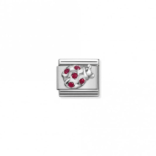 Classic Silver CZ Red Ladybug Animal Charms
