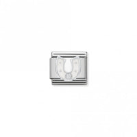 Classic Silver CZ White Horseshoe Good Luck Charms