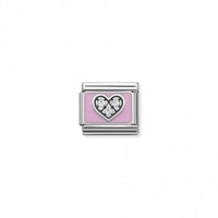 Classic Silver CZ Heart Pink Friends & Family Charms