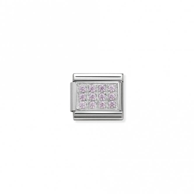 Classic Silver CZ Pave Pink Sparkly Charms