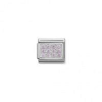 Classic Silver CZ Pave Pink Sparkly Charms