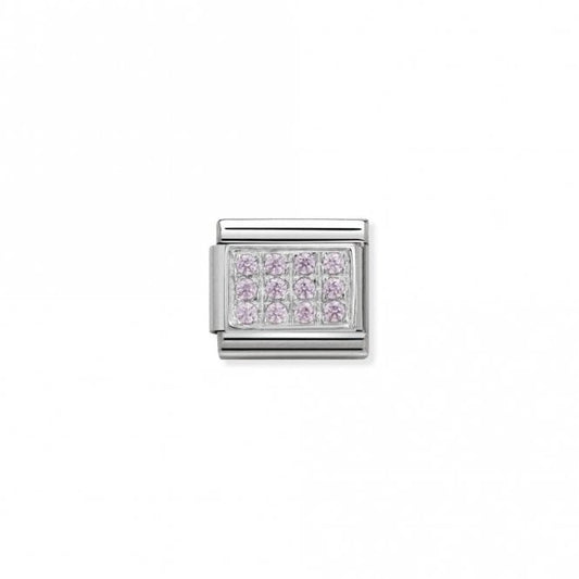 Classic Silver CZ Pave Pink Sparkly Charms