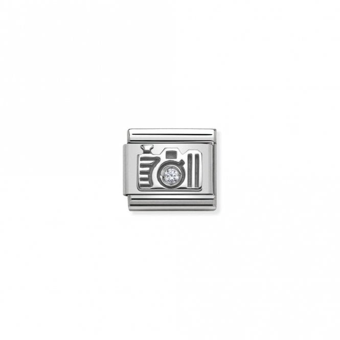 Classic Silver CZ Camera Travel Charms