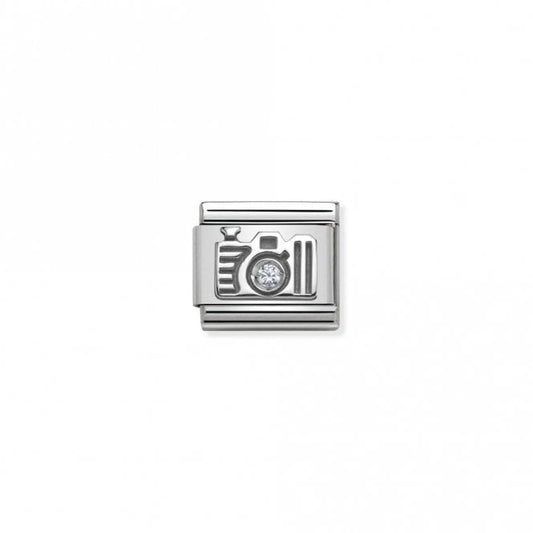 Classic Silver CZ Camera Travel Charms