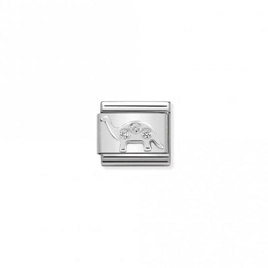 Classic Silver CZ Brontosaurus Animal Charms