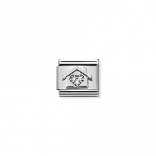 Classic Silver CZ Home with Heart Friends & Family Charms