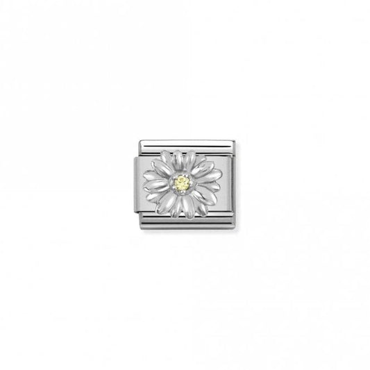 Classic Silver CZ Daisy Flowers & Nature Charms