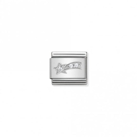 Classic Silver CZ White Comet Christmas Charms