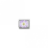 Classic Silver and Enamel Purple CZ Flowers & Nature Charms