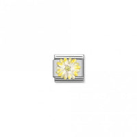 Classic Silver and Enamel Yellow CZ Flowers & Nature Charms