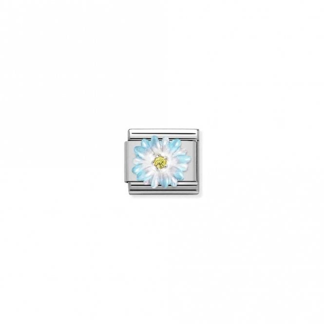 Classic Silver and Enamel Light Blue CZ Flowers & Nature Charms