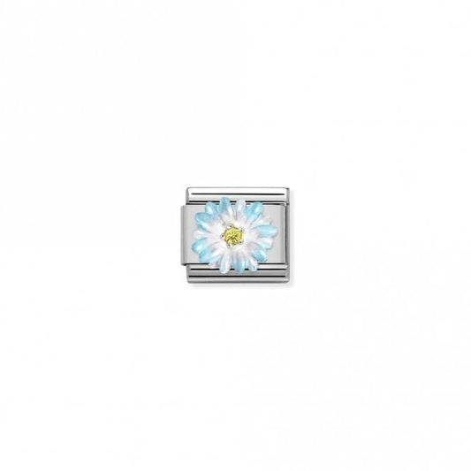 Classic Silver and Enamel Light Blue CZ Flowers & Nature Charms