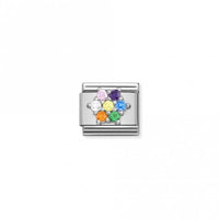 Classic Silver CZ Rainbow Flower Flowers & Nature Charms