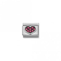 Classic Silver CZ Heart Fuchsia Love & Hearts Charms
