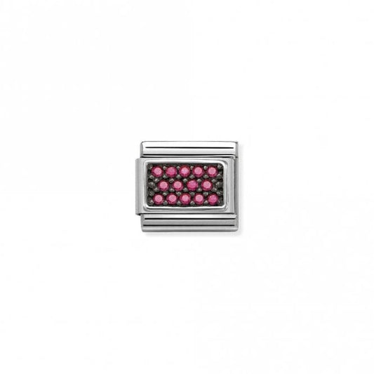 Classic Silver CZ Fuchsia Pink Pave Sparkly Charms