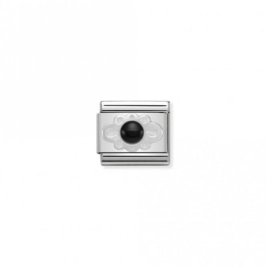 Classic Silver Black Agate Ribbon Fashion & Fun Charms