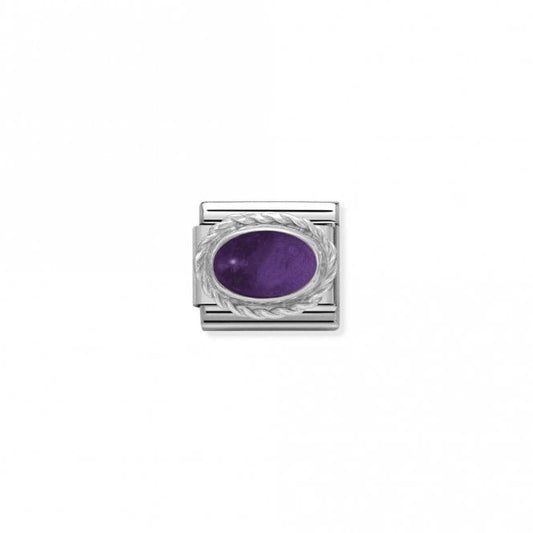 Classic Silver Amethyst Oval Sparkly Charms