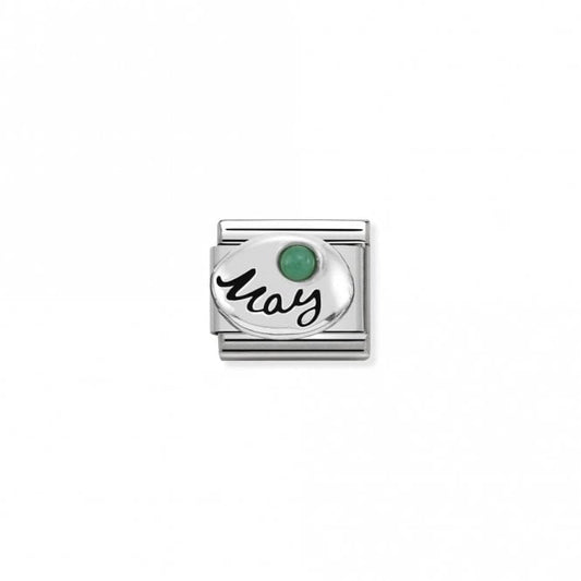 Classic Silver May Emerald Birthday & Birthstones Charms