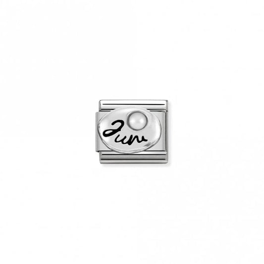 Classic Silver June White Pearl Birthday & Birthstones Charms