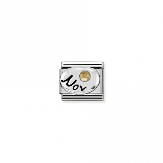 Classic Silver November Citrine Birthday & Birthstones Charms