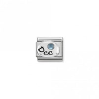 Classic Silver December Light Blue Topaz Birthday & Birthstones Charms