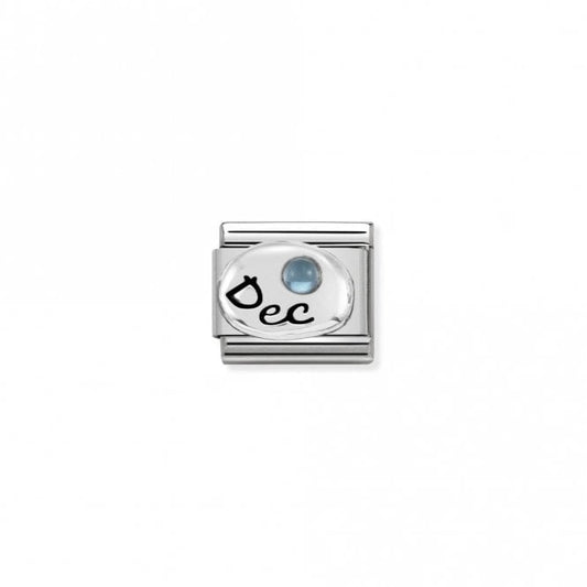 Classic Silver December Light Blue Topaz Birthday & Birthstones Charms