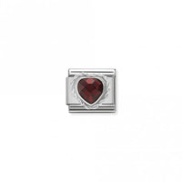 Classic Silver CZ Facetted Red Love & Hearts Charms