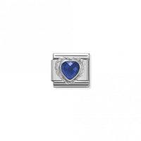 Classic Silver CZ Facetted Blue Love & Hearts Charms