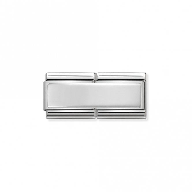 Classic Silver Engravable Double Plate Charms