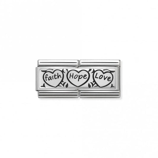 Nomination Silver Double Faith Hope Love Faith & Religion Charm